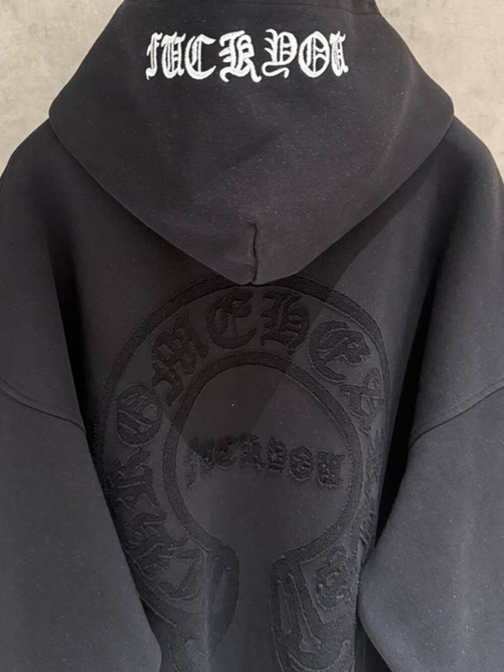 Chrome Hearts Embroidered Black Hooded Sweatshirt Size XL - Picture 4 of 9